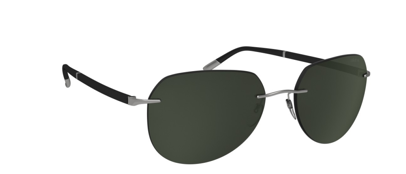 Occhiali da sole Silhouette Sun C-2 08709 6560 colore slm pol green forma aviator lenti 6560