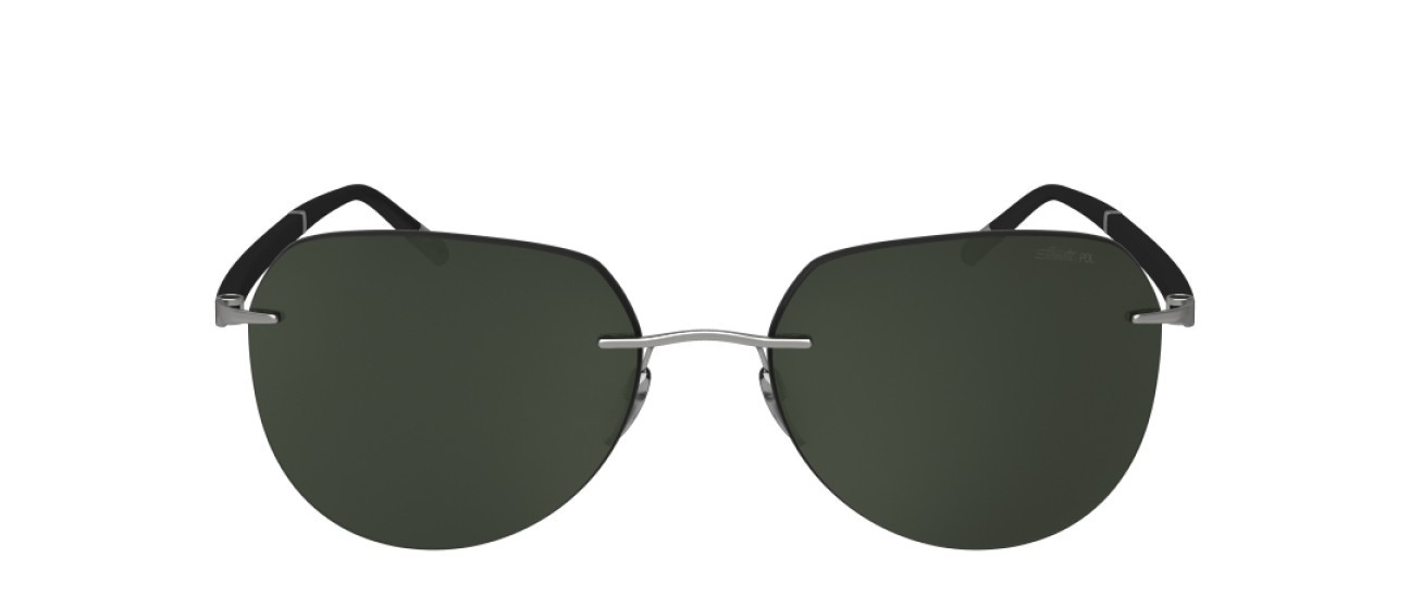 Occhiali da sole Silhouette Sun C-2 08709 6560 colore slm pol green forma aviator lenti 6560