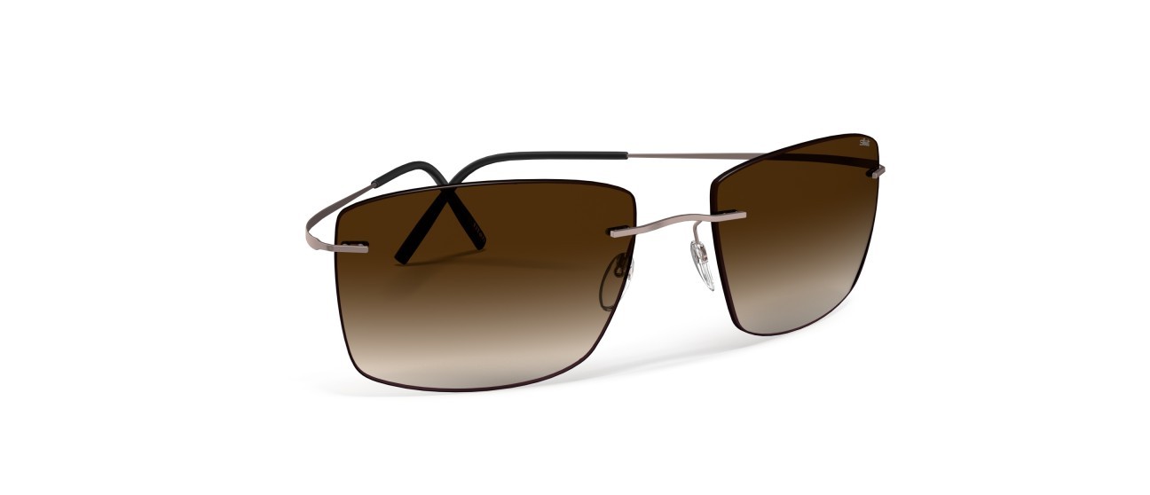 Sunglasses Silhouette TMA Collection 08741 6040 color classic brown gradient shape rectangle lenses 6040