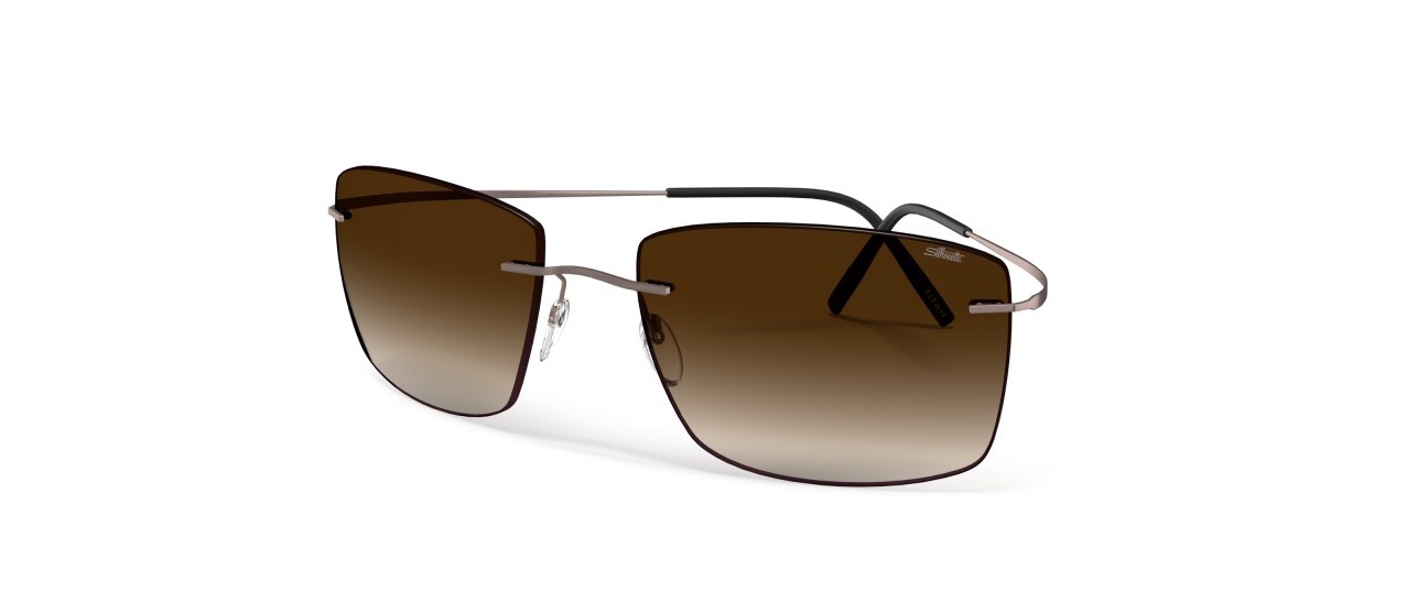 Sunglasses Silhouette TMA Collection 08741 6040 color classic brown gradient shape rectangle lenses 6040