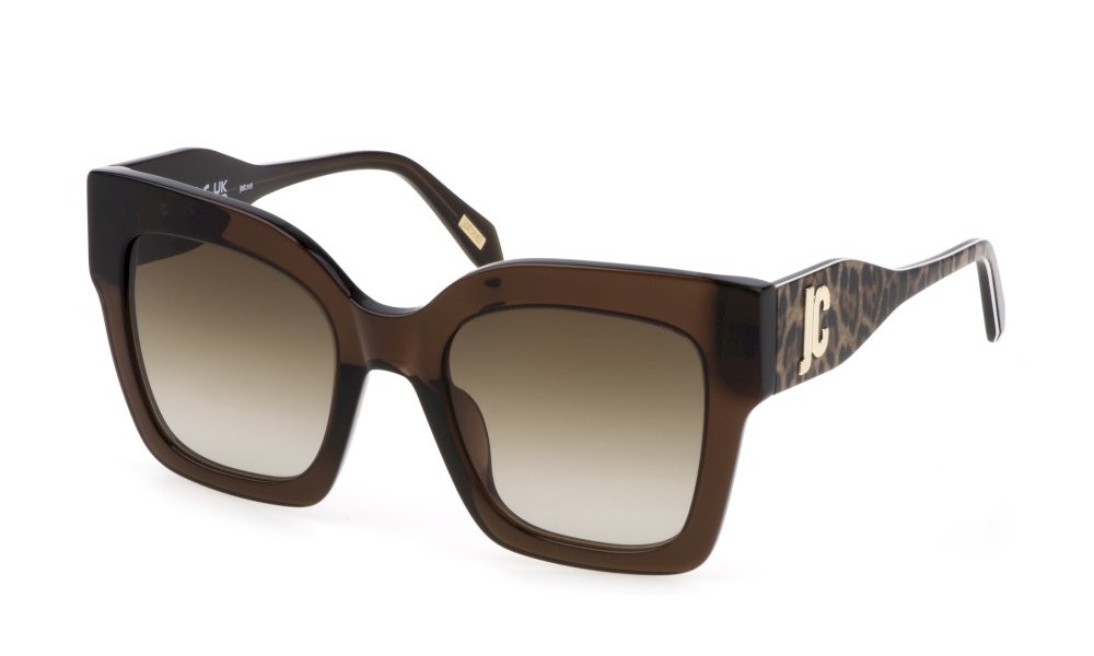 Sunglasses Just Cavalli SJC019 (0AAK) color marrone trasparente lucido lenses brown grad.