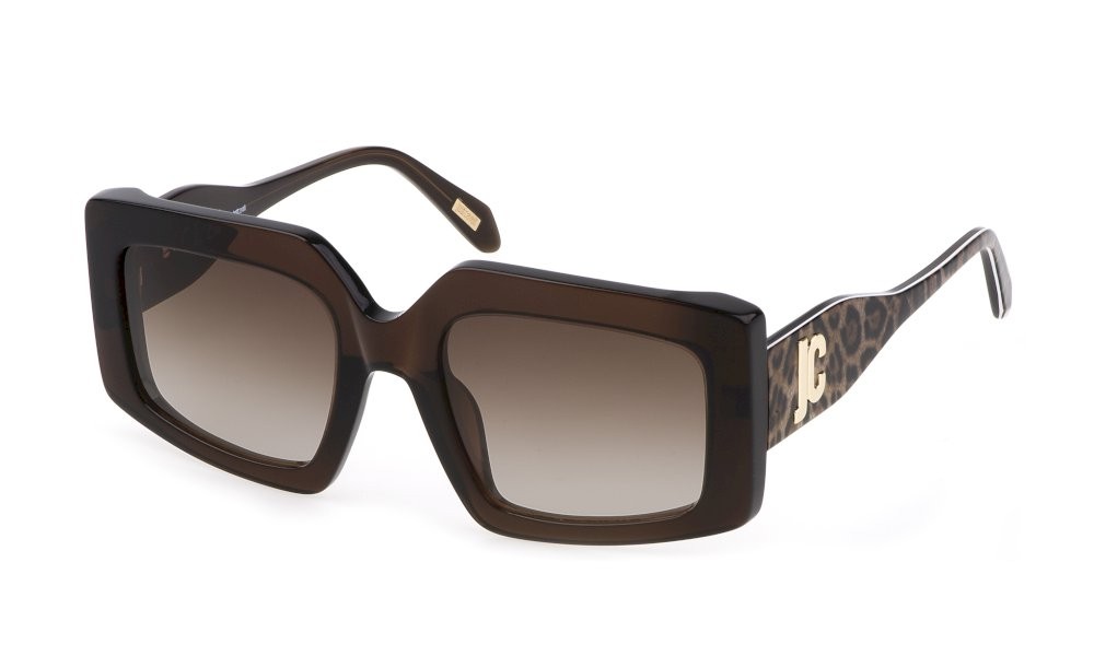 Occhiali da sole Just Cavalli SJC020 (0AAK) colore marrone trasparente lucido lenti brown grad.