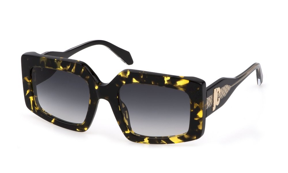 Sonnenbrillen Just Cavalli SJC020V (0709) farbe avana gialla - nera gläser smoke grad.