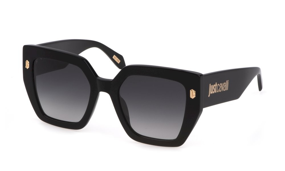 Sunglasses Just Cavalli SJC021 (0700) color nero lucido lenses blue grad.