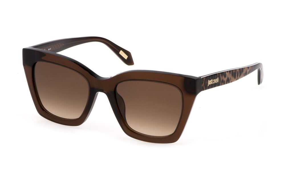Sonnenbrillen Just Cavalli SJC024 (0AAK) farbe marrone trasparente lucido gläser brown grad.