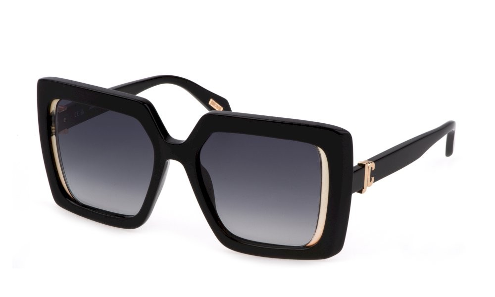 Sunglasses Just Cavalli SJC027 (0700) color nero lucido lenses smoke grad.