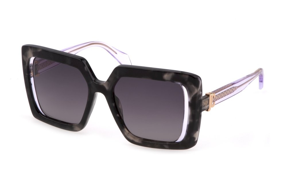 Sonnenbrillen Just Cavalli SJC027 (096N) farbe avana grigia lucida gläser smoke grad.
