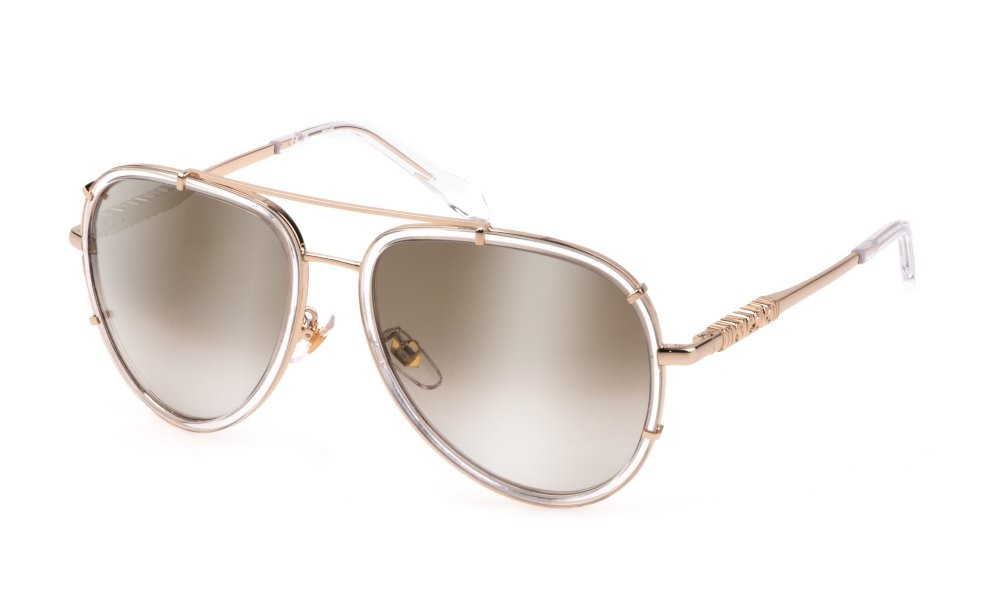 Sonnenbrillen Just Cavalli SJC029V (0P79) farbe cristallo lucido gläser brown grad. mirror gold