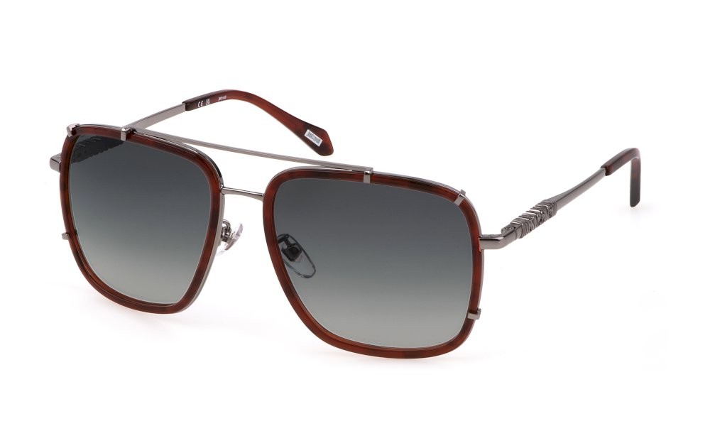 Sunglasses Just Cavalli SJC030V (09JC) color avana rossa lucido lenses smoke gradient