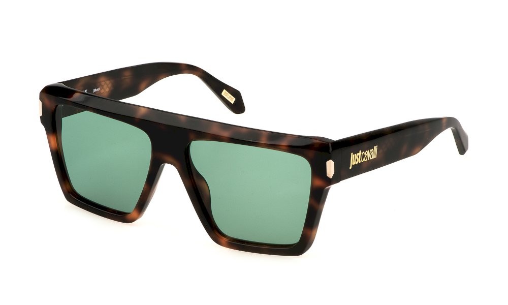Sunglasses Just Cavalli SJC032 (09AJ) color avana marrone lenses green 