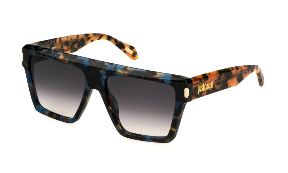 Sunglasses Just Cavalli SJC032 (09UV) color avana marrone/blue lenses smoke gradient