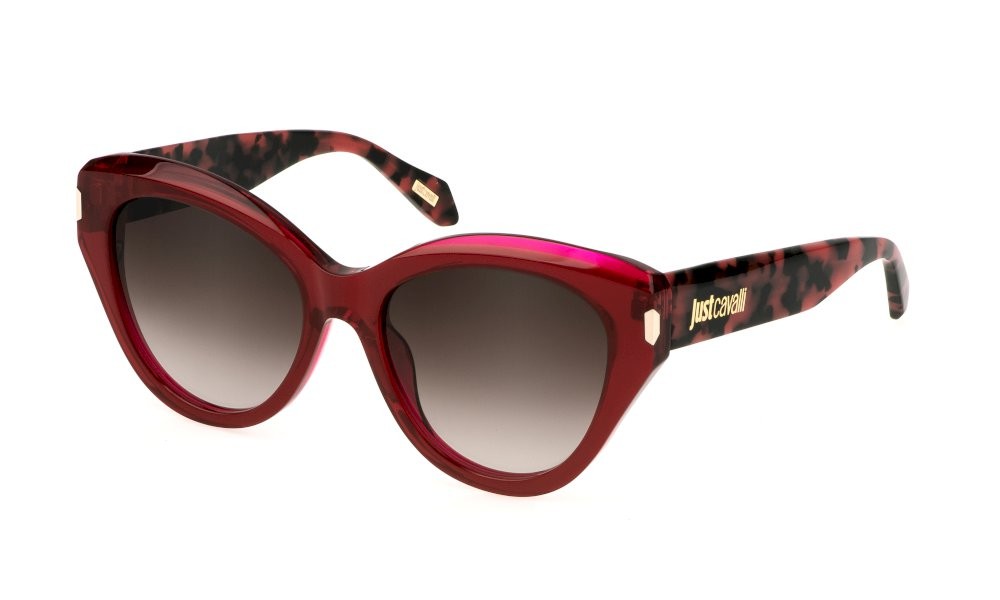Sonnenbrillen Just Cavalli SJC033 (09RV) farbe rosso - fuxia gläser brown gradient