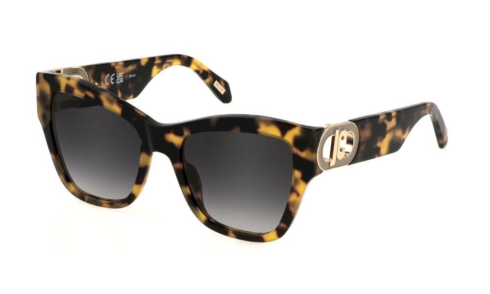 Sunglasses Just Cavalli SJC037 (0781) color avana marron - gialla lucida lenses smoke gradient