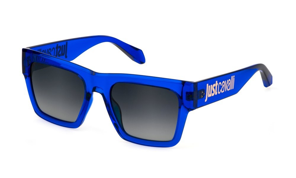 Sonnenbrillen Just Cavalli SJC038 (06NA) farbe blu trasparente gläser smoke gradient