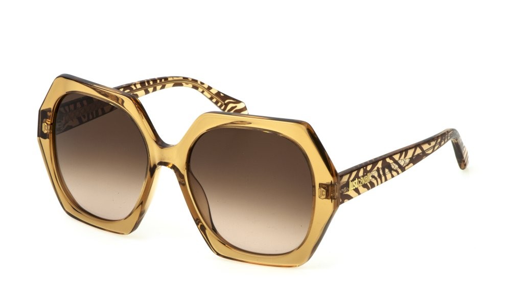 Sunglasses Just Cavalli SJC087V (0913) color beige trasparente lucido lenses brown gradient