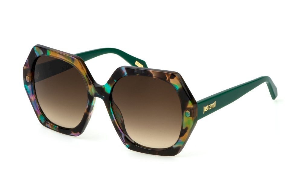 Sonnenbrillen Just Cavalli SJC087V (0XAM) farbe avana marrone/verde/blu gläser brown gradient