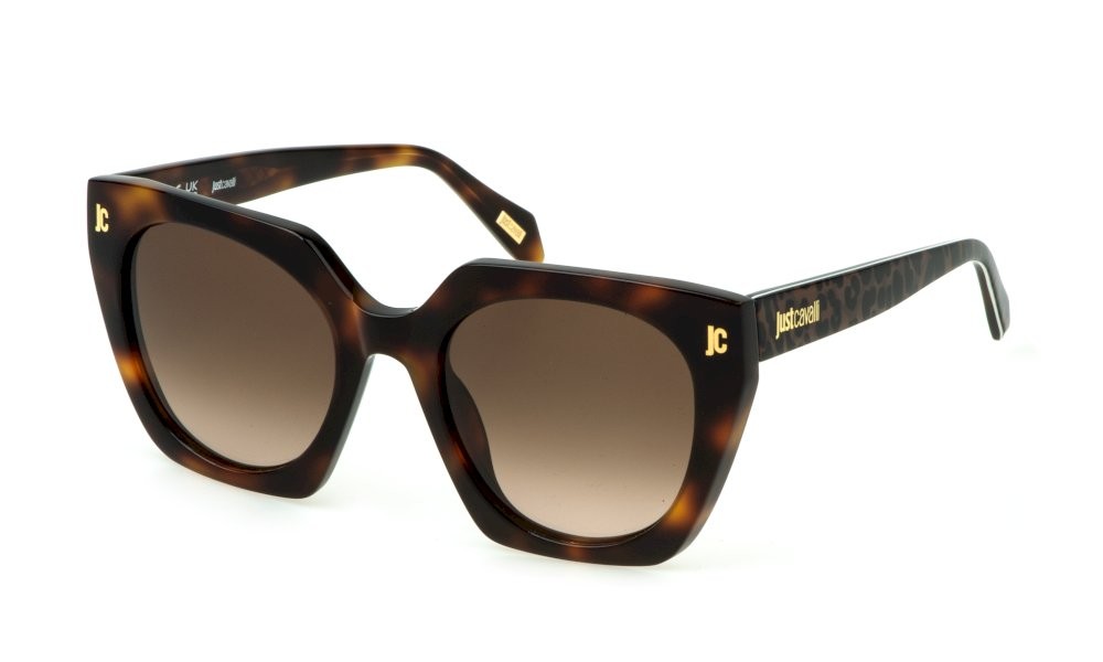Sunglasses Just Cavalli SJC088 (0752) color avana scura lucida lenses brown gradient