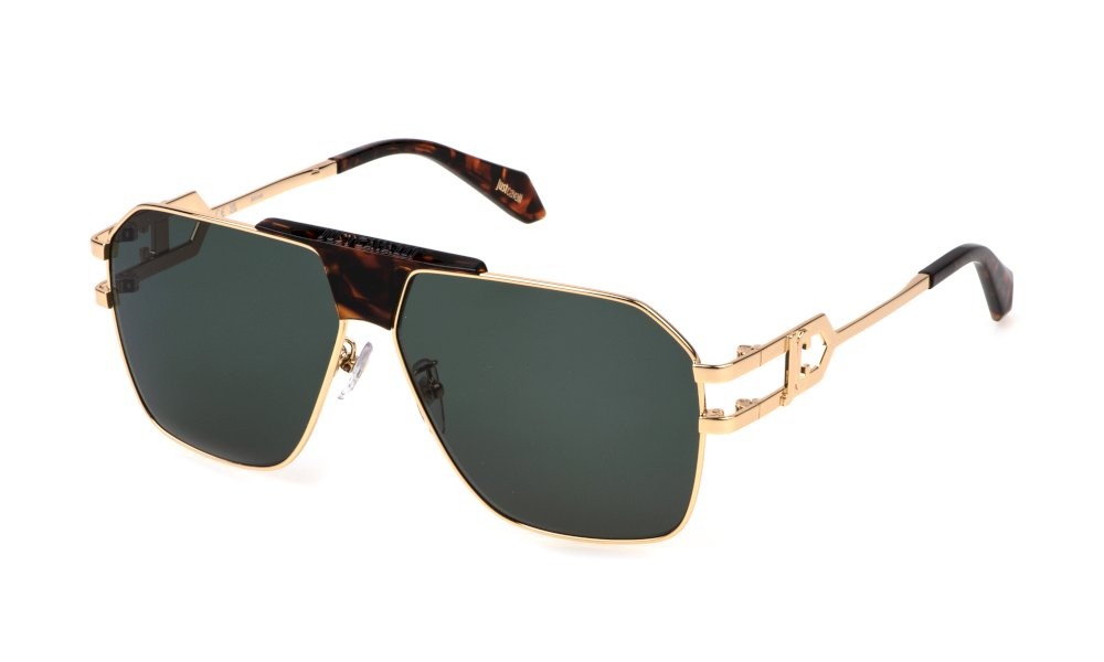 Sunglasses Just Cavalli SJC094 (0300) color oro rose' lucido totale lenses green