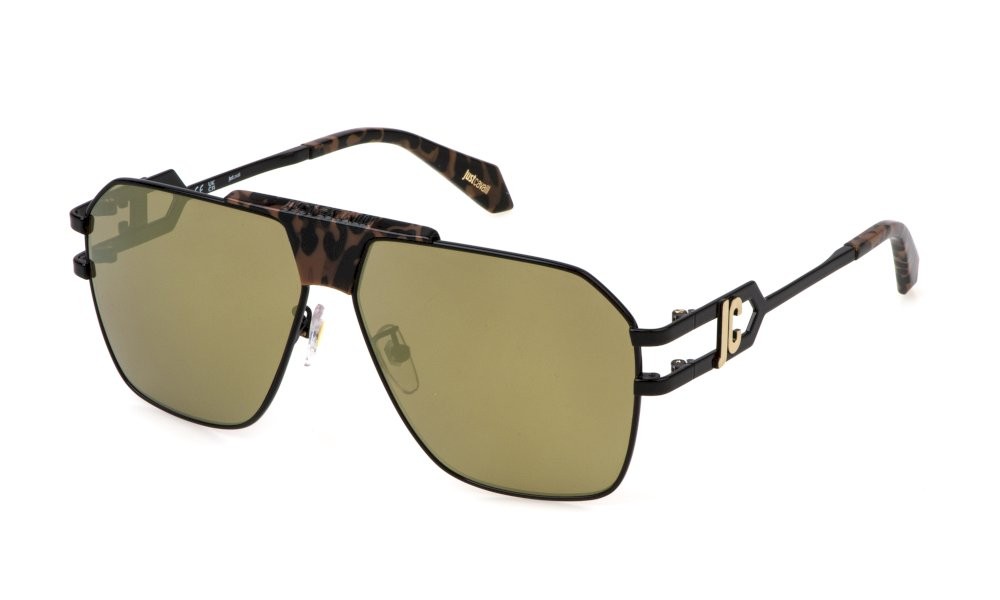 Sunglasses Just Cavalli SJC094 (530G) color nero lucido lenses brown/mirror gold