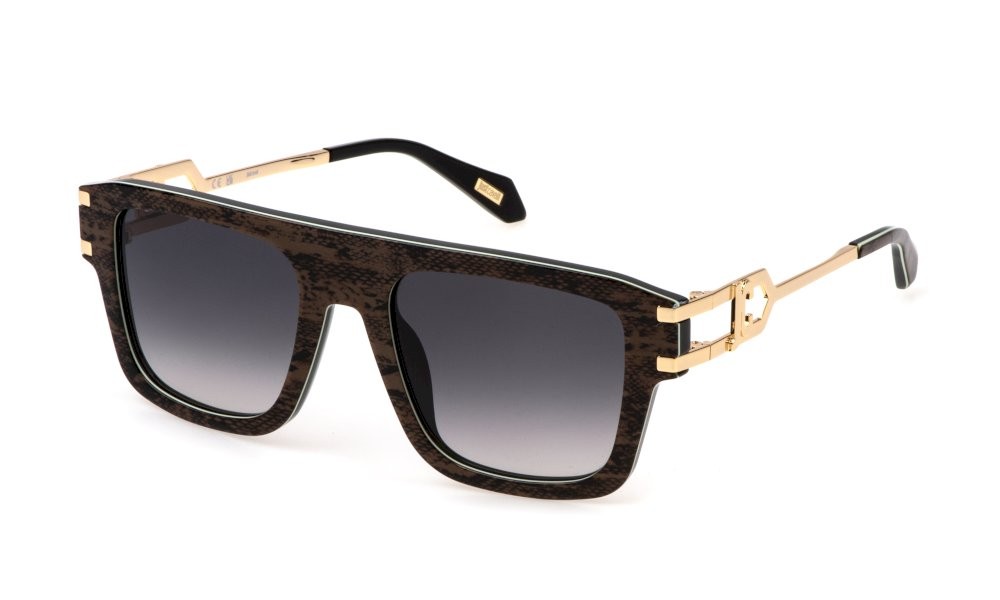 Sunglasses Just Cavalli SJC096 (07TZ) color nero+pitone lucido lenses smoke gradient