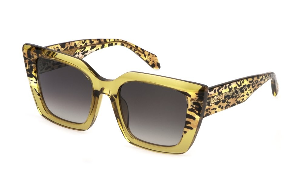Occhiali da sole Just Cavalli SJC099V (06A9) colore ocra trasparente lucido lenti smoke gradient