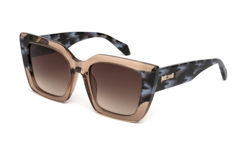 Sunglasses Just Cavalli SJC099V (06ME) color marrone trasparente lucido lenses brown gradient