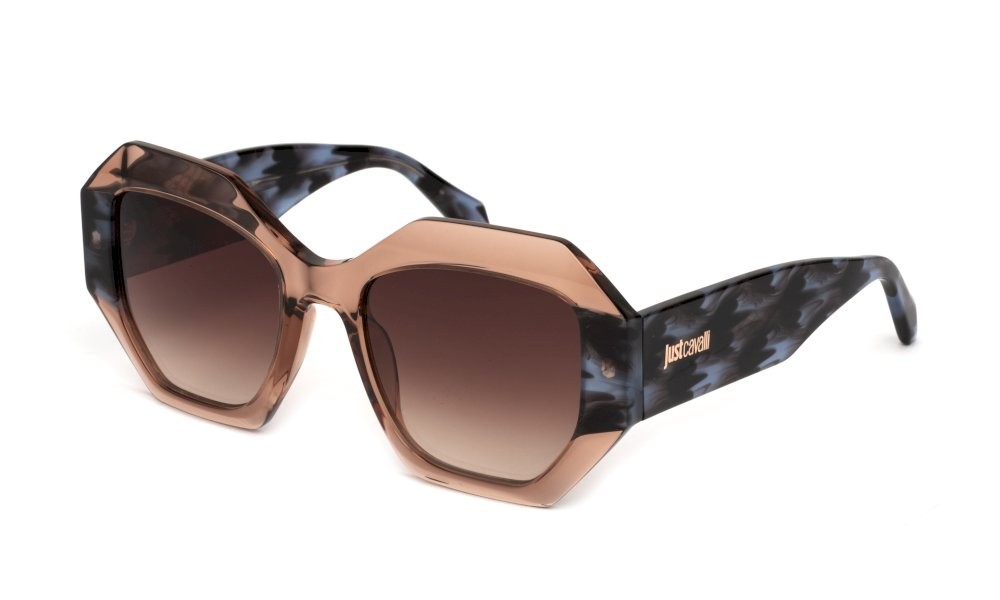 Sunglasses Just Cavalli SJC100V (06ME) color marrone trasparente lucido lenses brown gradient