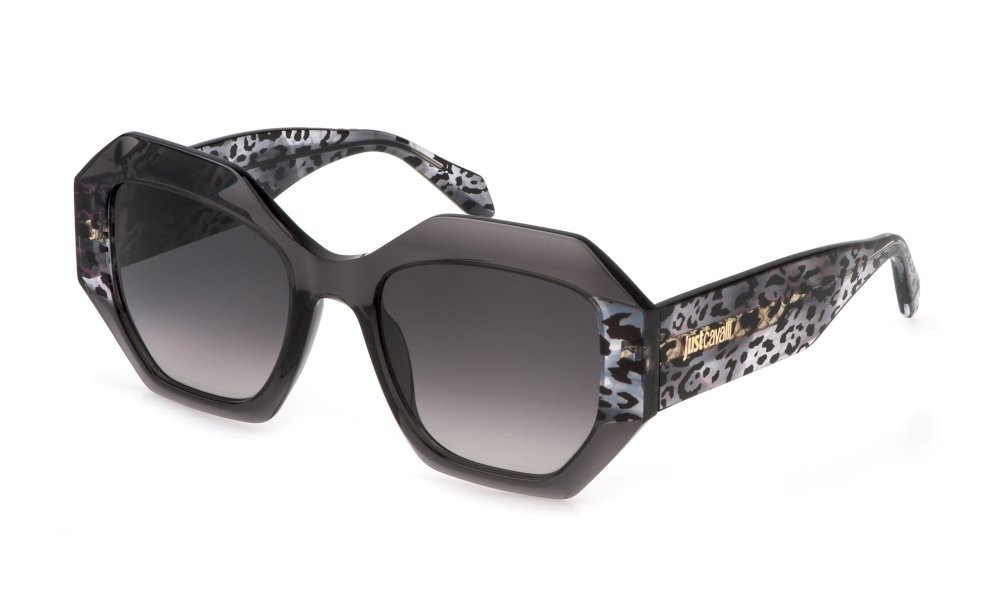 Sunglasses Just Cavalli SJC100V (0819) color grigio trasparente lucido lenses smoke gradient