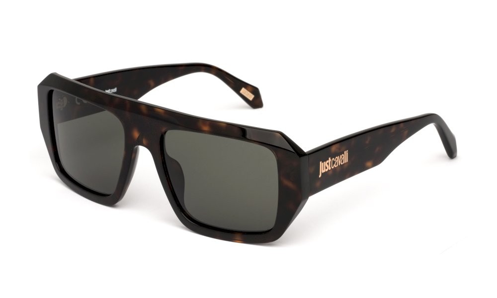 Sunglasses Just Cavalli SJC101 (0722) color avana scura lucida lenses green