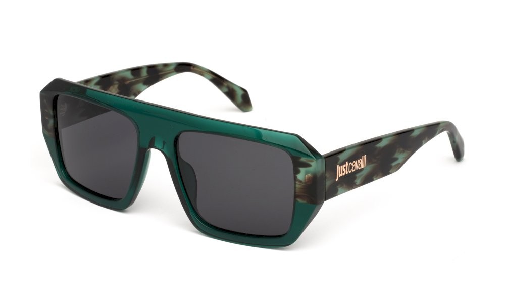 Sunglasses Just Cavalli SJC101V (07LG) color top verde+bianco+verde+verde trasp.luc. lenses smoke