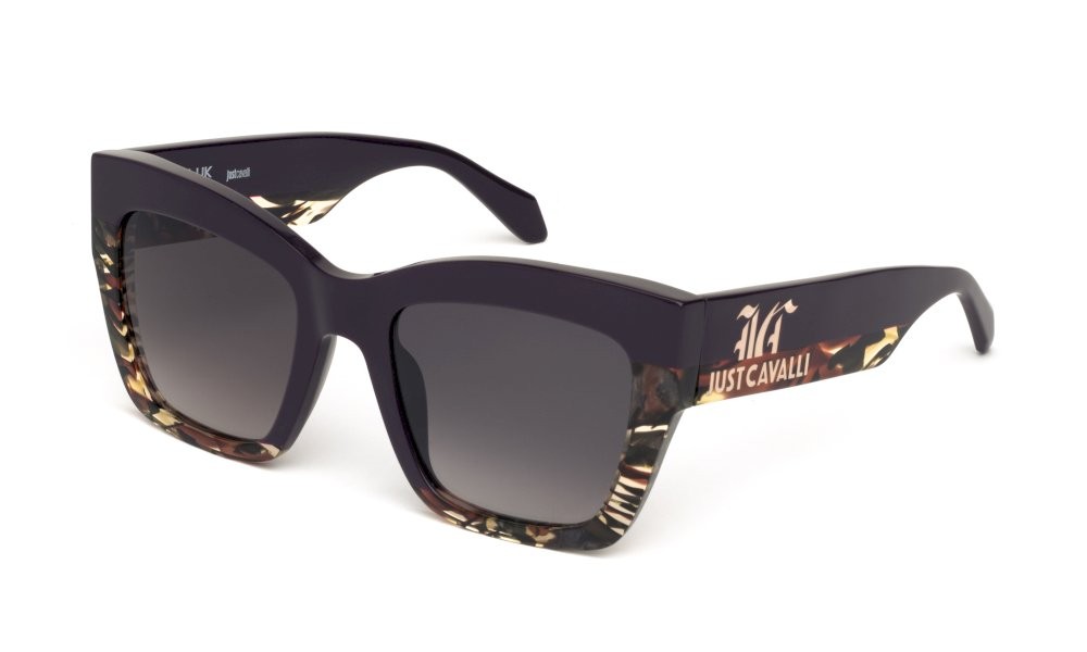 Sunglasses Just Cavalli SJC102V (09NU) color viola lucido lenses smoke gradient