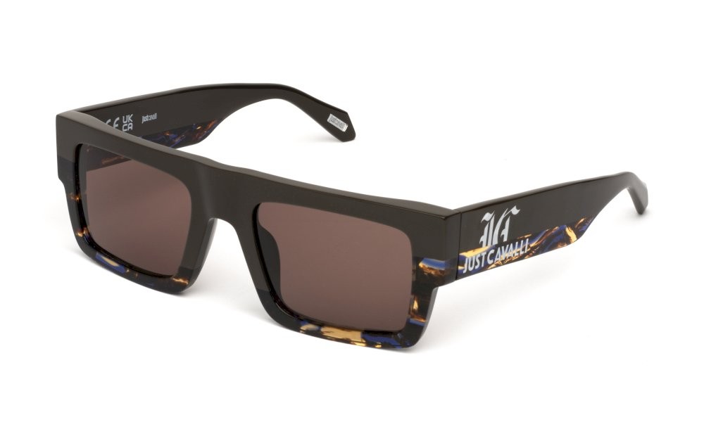 Sunglasses Just Cavalli SJC103V (0J91) color marrone scuro lucido lenses brown
