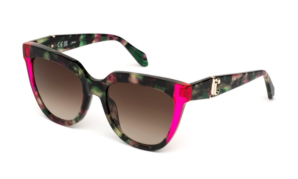 Sunglasses Just Cavalli SJC105V (0GEZ) color avana verde/fuxia lucida lenses brown gradient