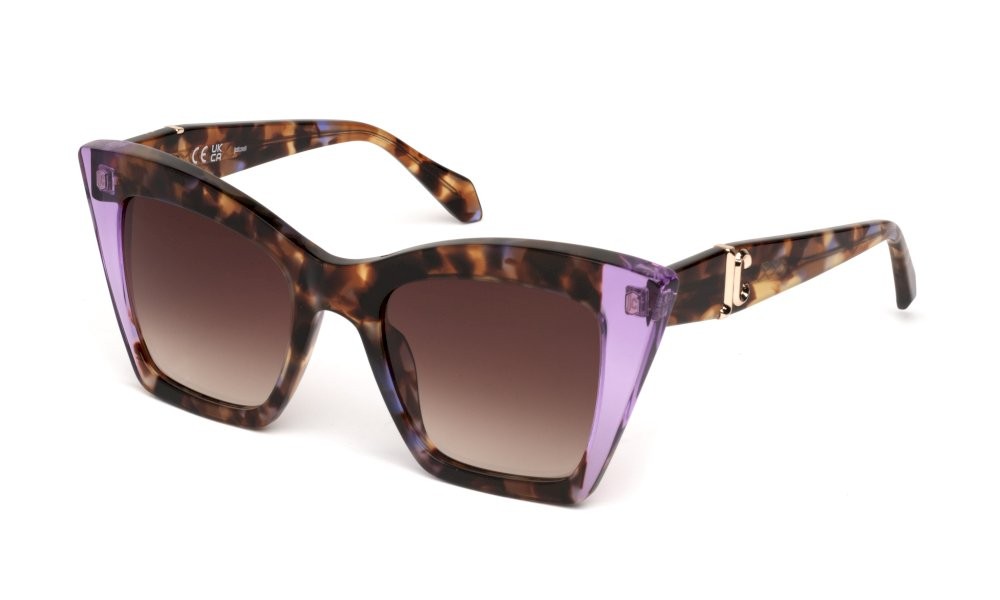 Sunglasses Just Cavalli SJC106V (0ANH) color avana marrone/viola lucida lenses brown gradient