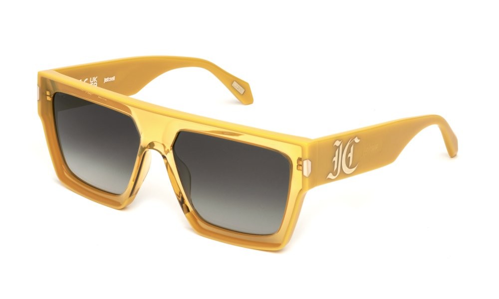Sunglasses Just Cavalli SJC107V (07CV) color giallo trasparente lucido lenses smoke gradient