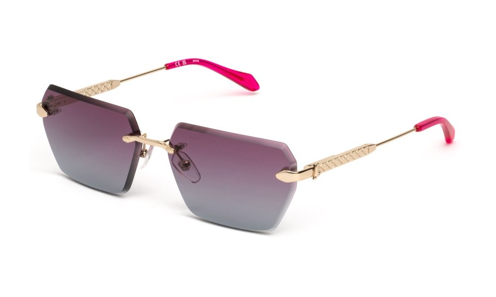 Sunglasses Just Cavalli SJC110 (300K) color oro rose' lucido lenses violet/blue gradient