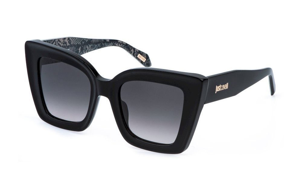 Sunglasses Just Cavalli SJC142 (0700) color nero lucido lenses smoke gradient