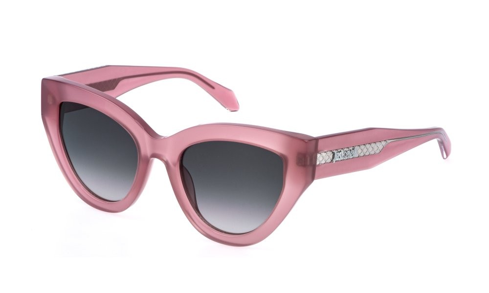 Sunglasses Just Cavalli SJC143 (04G9) color rosa opalino lucido lenses smoke gradient