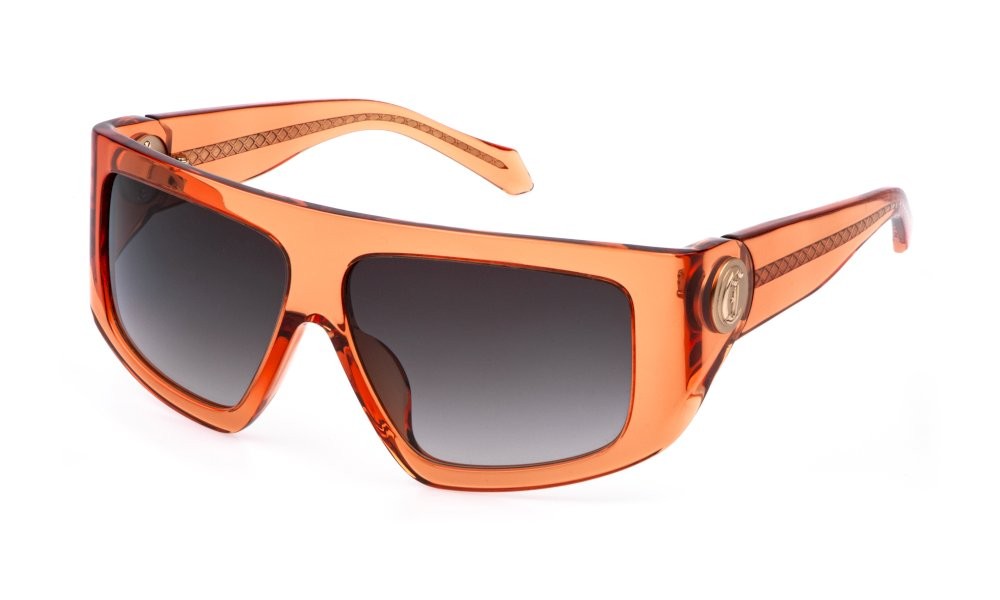 Sunglasses Just Cavalli SJC145 (06DD) color arancio trasparente lucido lenses smoke gradient smoke