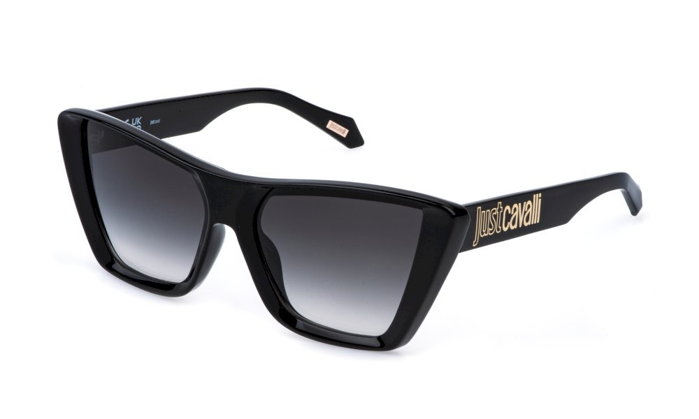 Sunglasses Just Cavalli SJC146 (0700) color nero lucido lenses smoke gradient