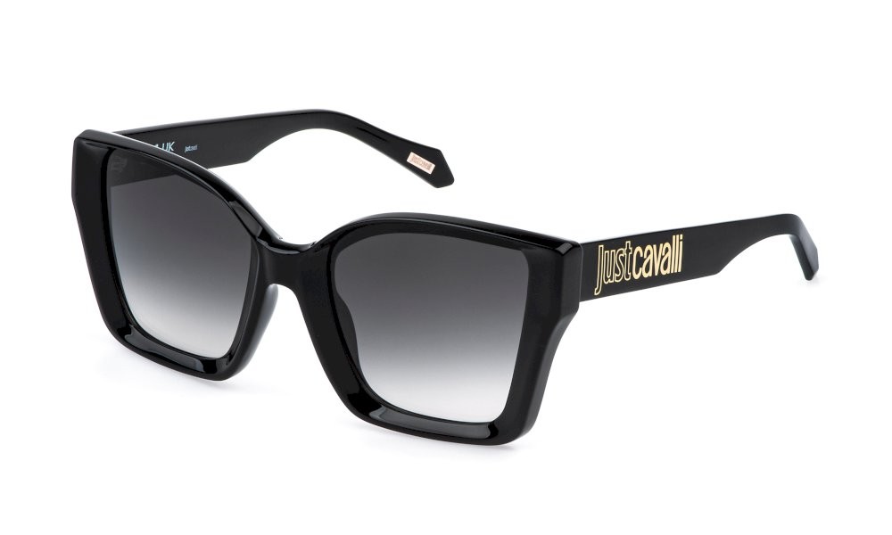 Sunglasses Just Cavalli SJC147 (0700) color nero lucido lenses smoke gradient