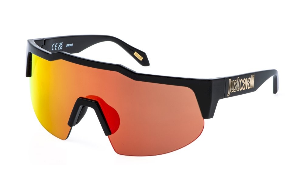 Sunglasses Just Cavalli SJC154 (Z42A) color nero lucido totale lenses smoke multilayer orange