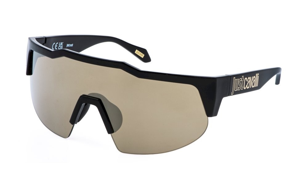 Sunglasses Just Cavalli SJC154 (Z42G) color nero lucido totale lenses smoke multilayer gold