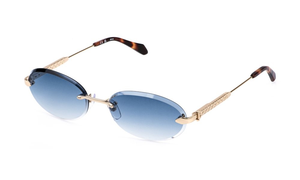Sunglasses Just Cavalli SJC155 (300Q) color oro rose' lucido totale lenses blue gradient blue