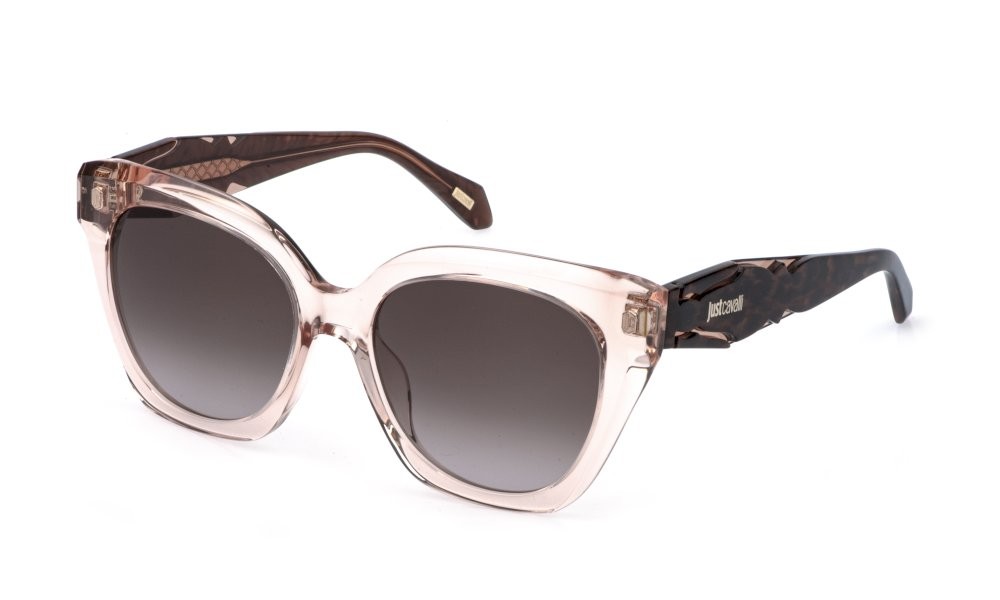 Sunglasses Just Cavalli SJC172 (0T82) color pesca trasparente lucido lenses brown gradient brown