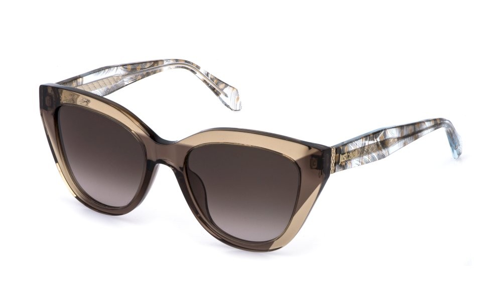 Sunglasses Just Cavalli SJC173V (0805) color marron chiaro trasparente lucido lenses brown gradient brown