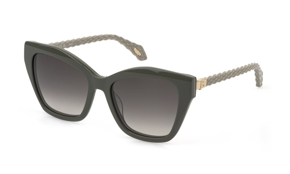 Sunglasses Just Cavalli SJC175 (06NT) color verde+grigio+verde lucido lenses smoke gradient smoke