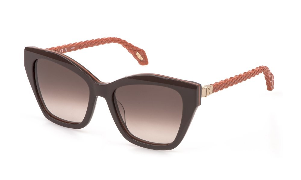 Sunglasses Just Cavalli SJC175 (06U2) color top marrone+arancio lucido lenses brown gradient brown