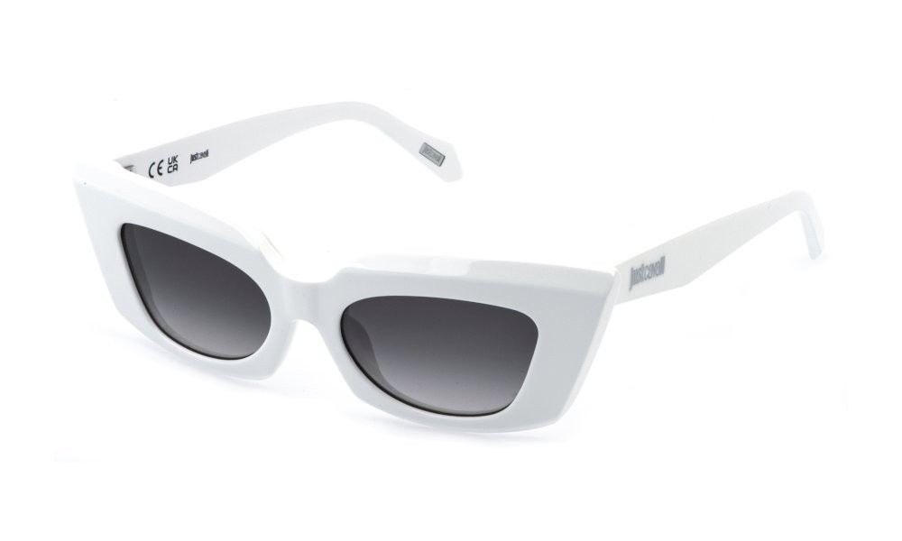 Sunglasses Just Cavalli SJC176 (0847) color bianco neve lucido lenses smoke gradient