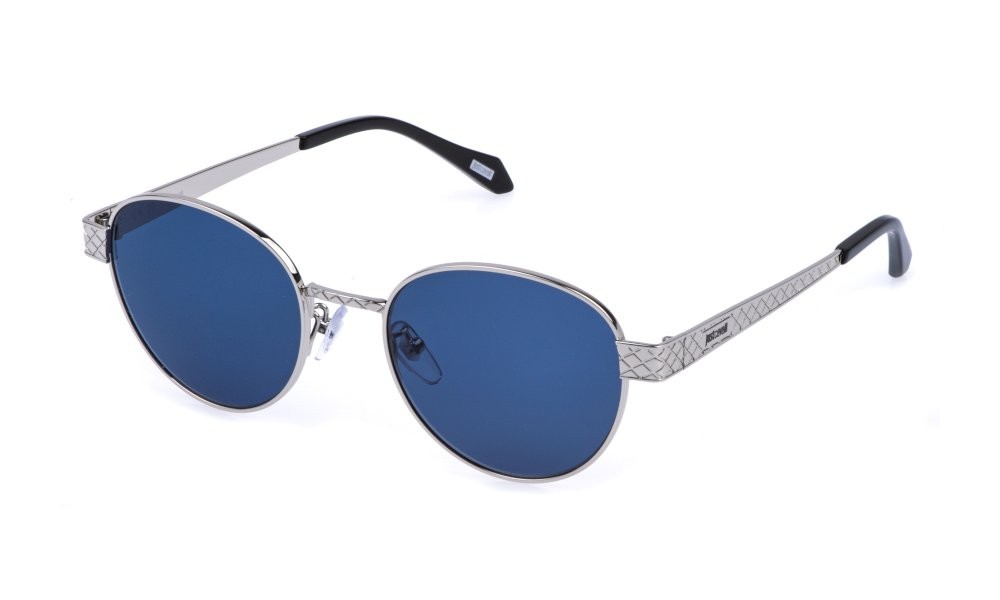 Occhiali da sole Just Cavalli SJC181 (0579) colore palladio lucido lenti blue